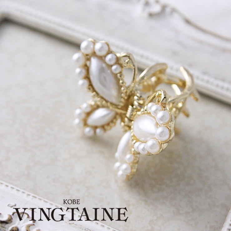 パール蝶々ヘアクリップ ヘアアクセサリーH 137[品番：VTNA0000327]｜神戸ヴァンテーヌ（コウベヴァンテーヌ）のレディース