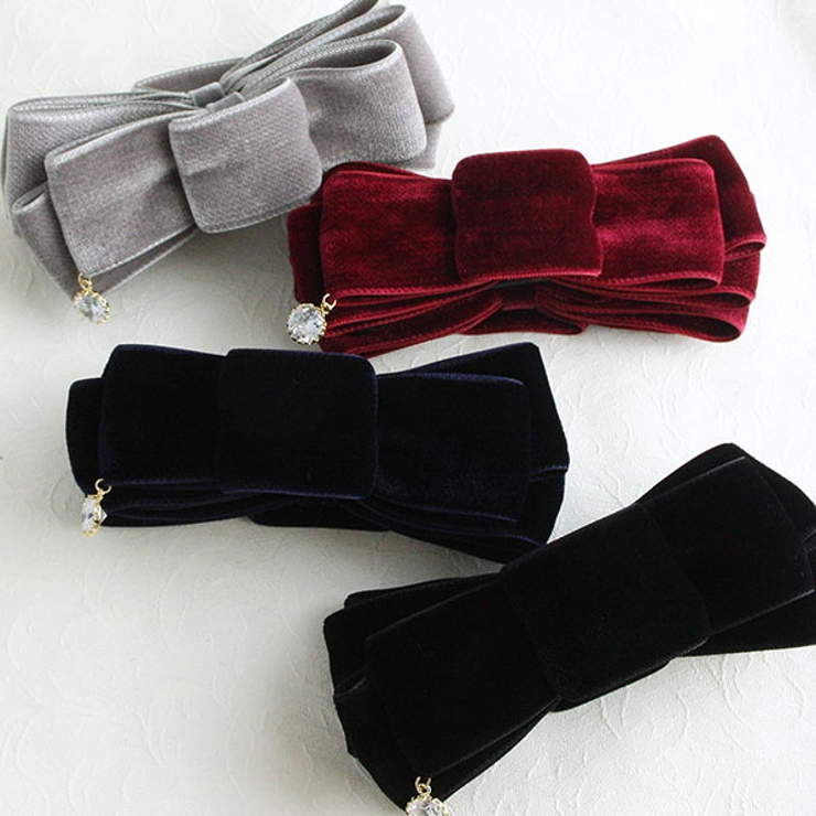 ベルベットリボンバナナクリップ シンプル ヘアアクセサリー | VINGTAINE | 詳細画像12 