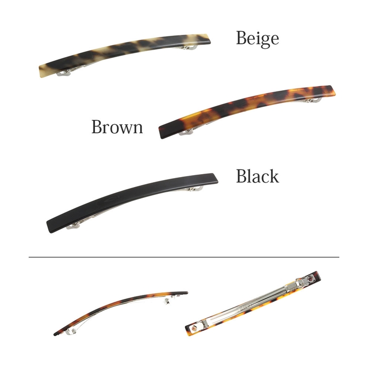 べっ甲風ラインバレッタ シンプル 細 | VINGTAINE | 詳細画像2