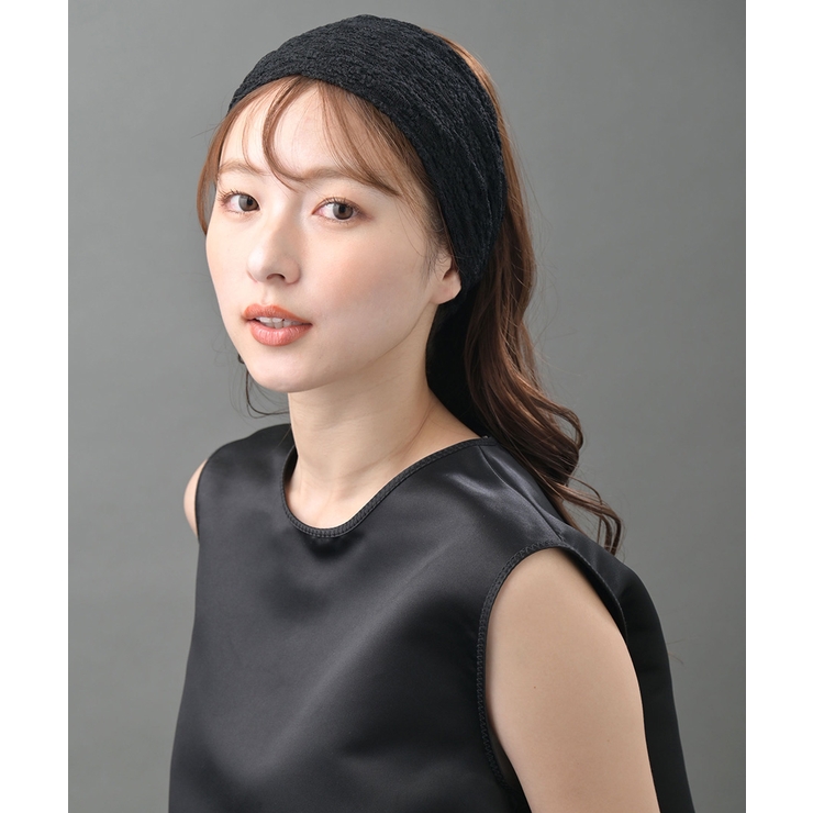 ブラックレース ワイドターバン ヘアバンド | VINGTAINE | 詳細画像2 