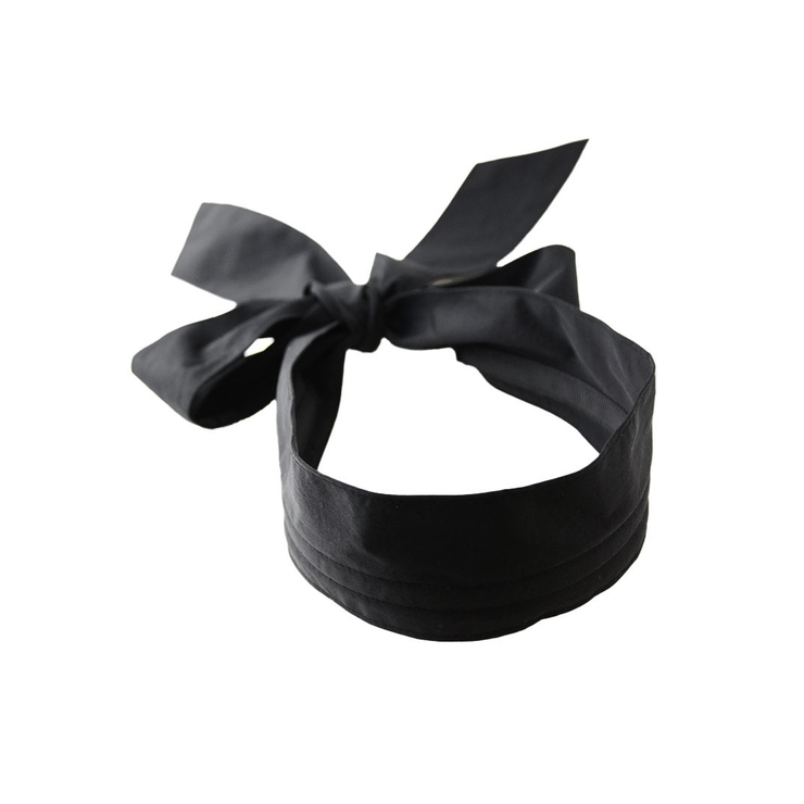 ブラック | ロングリボン付きカチューシャ ヘアバンド ヘアアクセ | VINGTAINE