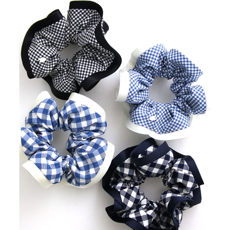 ギンガムチェック柄ボリュームシュシュ サテンパイピング チェック | VINGTAINE | 詳細画像14 