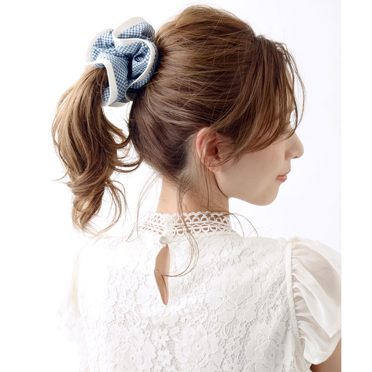 ギンガムチェック柄ボリュームシュシュ サテンパイピング チェック | VINGTAINE | 詳細画像7 