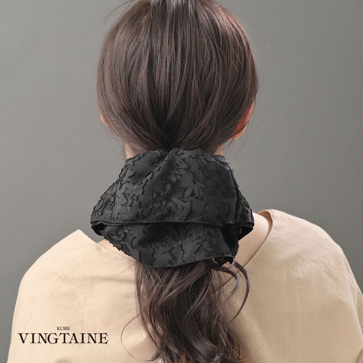 ジャガードシフォンシュシュ 大人 ヘアアクセ | VINGTAINE | 詳細画像1 