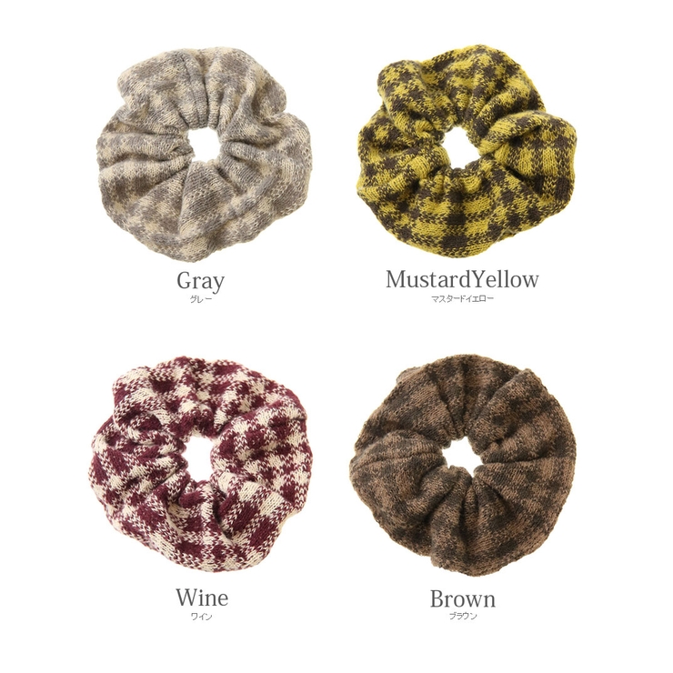 ニット チェック柄 シュシュ | VINGTAINE | 詳細画像11 