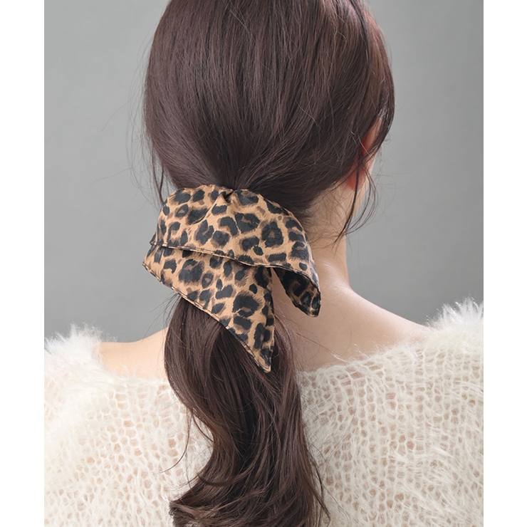 スクエアシュシュ レオパード柄 ヘアゴム | VINGTAINE | 詳細画像3 