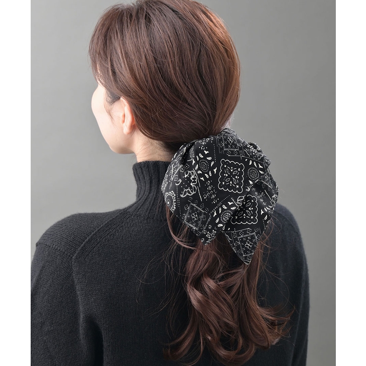 ブラック | スクエアシュシュ 大人 上品 | VINGTAINE