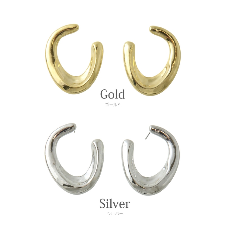 ニュアンスUライン ピアス 大ぶり | VINGTAINE | 詳細画像12 