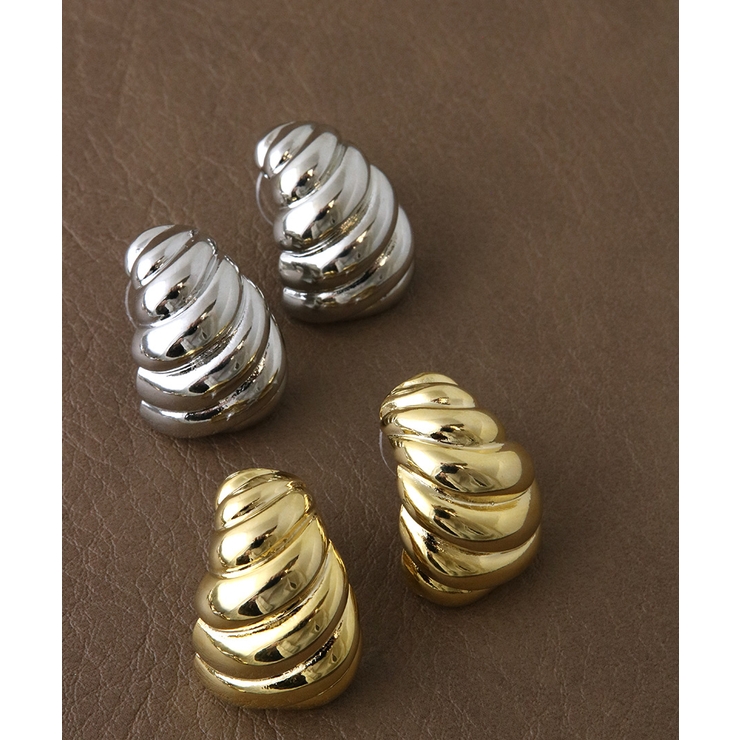 ツイストボリュームメタルピアス ゴールド シルバー | VINGTAINE | 詳細画像10 