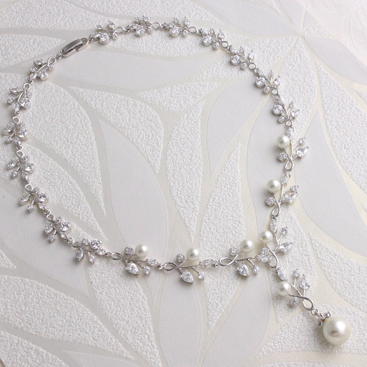 パール×リーフモチーフチョーカー ネックレス 結婚式 | VINGTAINE | 詳細画像4 