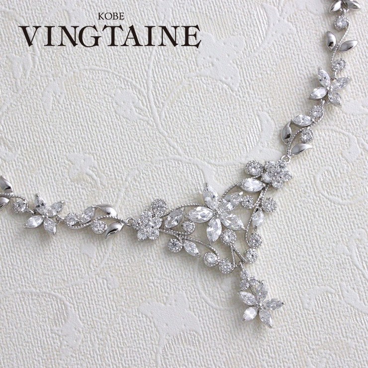 キュービックジルコニアゴージャスフラワーチョーカー ネックレス お花 | VINGTAINE | 詳細画像1 