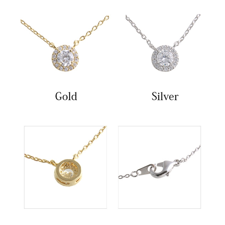 一粒ストーンネックレス ヘイローデザイン スライド式アジャスター | VINGTAINE | 詳細画像11 