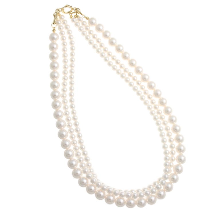 3連パールネックレス/取り外し可/ボリューム/エレガント/シンプル C3095 | VINGTAINE | 詳細画像2 