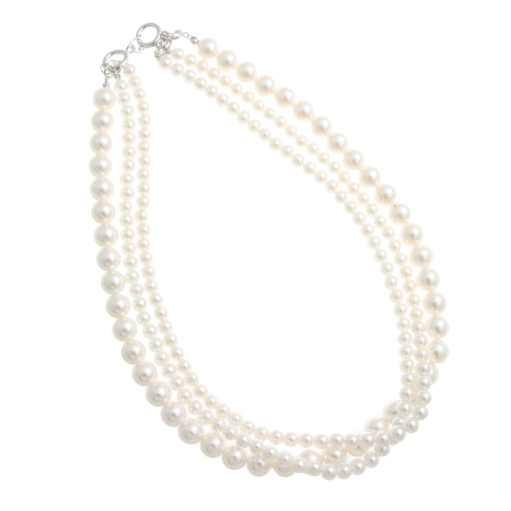 3連パールネックレス/取り外し可/ボリューム/エレガント/シンプル C3095 | VINGTAINE | 詳細画像3 