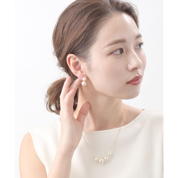セパレートコットンパールピアス バックキャッチピアス ダブル | VINGTAINE | 詳細画像6 