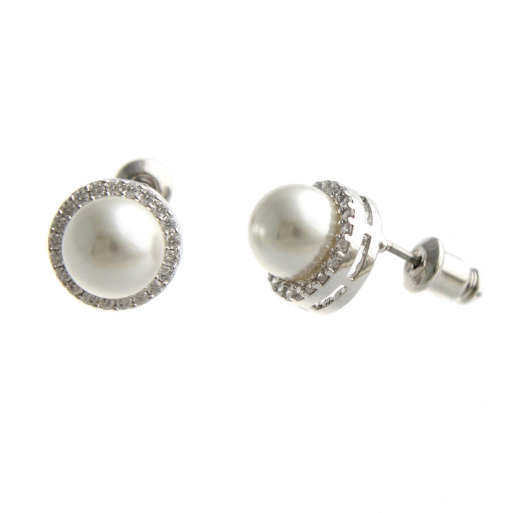 クラシカル一粒パールピアス イヤリング キュービックジルコニア | VINGTAINE | 詳細画像3 