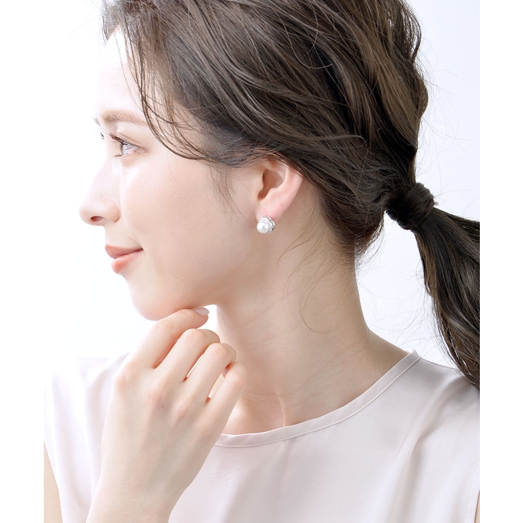 クラシカル一粒パールピアス イヤリング キュービックジルコニア | VINGTAINE | 詳細画像9 