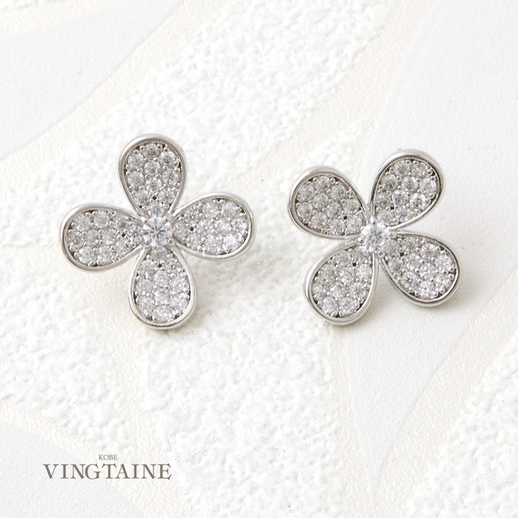 パヴェフラワーピアス イヤリング お花 | VINGTAINE | 詳細画像1 