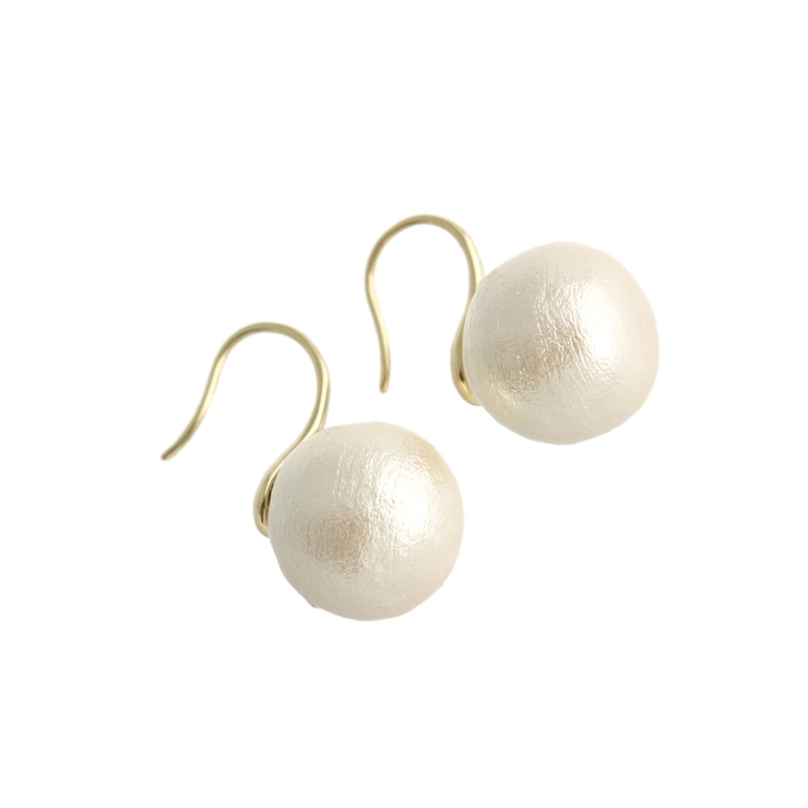 コットンパールフックピアス（14mm） P1121 | VINGTAINE | 詳細画像2 