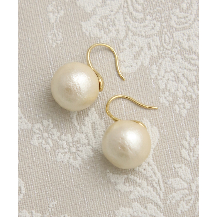 コットンパールフックピアス（14mm） P1121 | VINGTAINE | 詳細画像6 