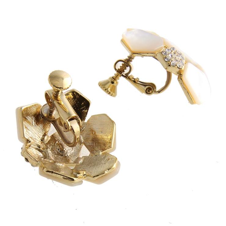 クラシカルシェルピアス イヤリング ラインストーン | VINGTAINE | 詳細画像4 