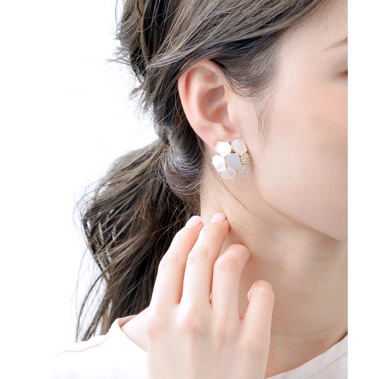 クラシカルシェルピアス イヤリング ラインストーン | VINGTAINE | 詳細画像6 