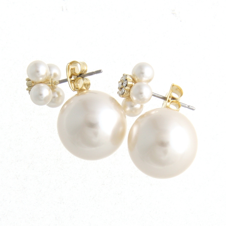 フラワー×パール付きキャッチピアス デザインキャッチ チタンポストP1165 | VINGTAINE | 詳細画像3 