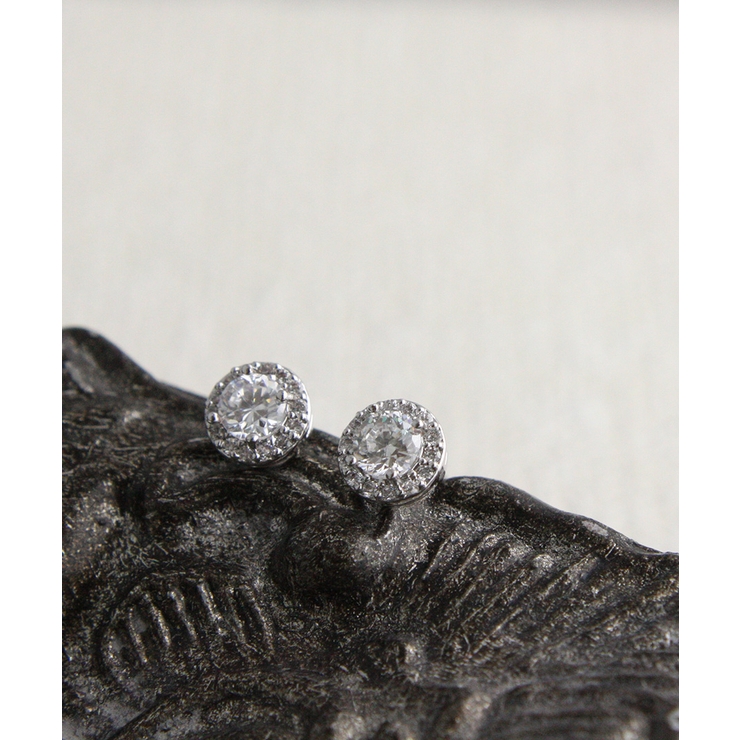 一粒キュービックジルコニアピアス/イヤリング/シンプル/CZ P1220 | VINGTAINE | 詳細画像5 