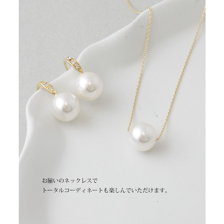 クリスタルパールフックピアス（10mm） シンプル キュービックジルコニア | VINGTAINE | 詳細画像10 