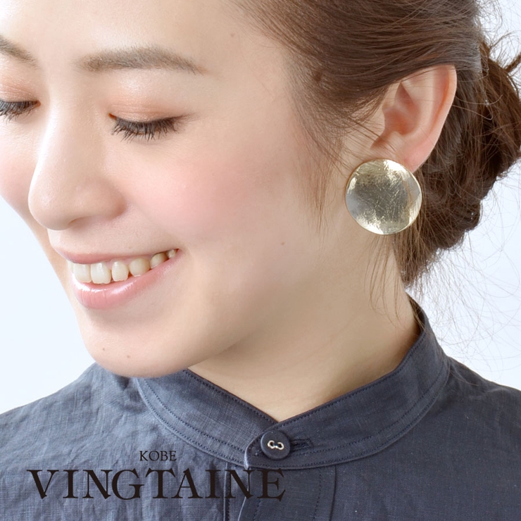 サークルプレートピアス/イヤリング/シンプル p1304 | VINGTAINE | 詳細画像1 