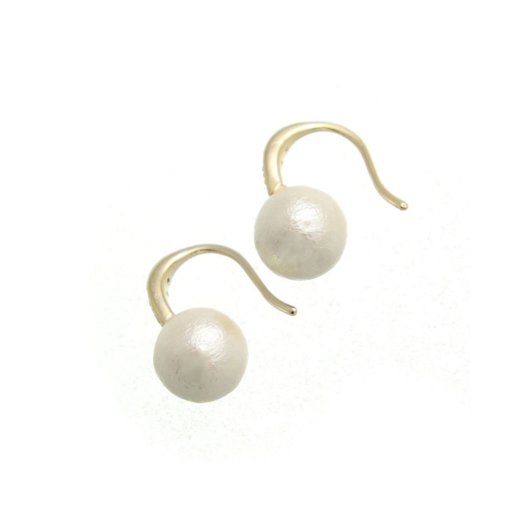 ストーン付きコットンパールフックピアス（8mm） シンプル キュービックジルコニ… | VINGTAINE | 詳細画像3 