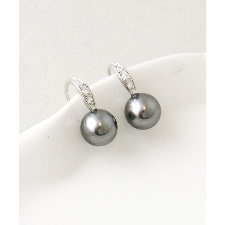 クリスタルパールフックピアス（8mm） シンプル キュービックジルコニア | VINGTAINE | 詳細画像7 