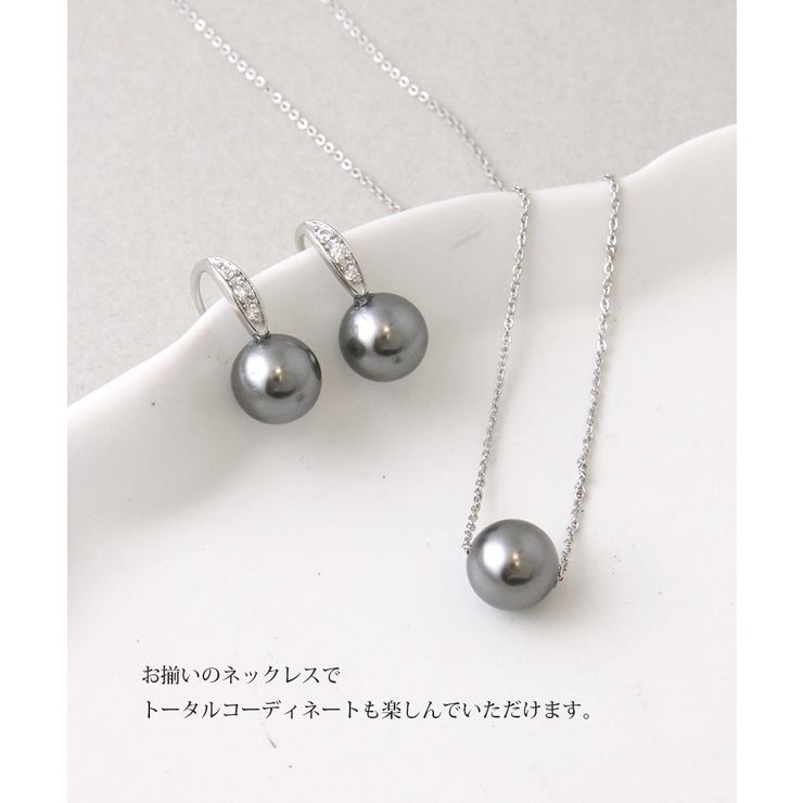 クリスタルパールフックピアス（8mm） シンプル キュービックジルコニア | VINGTAINE | 詳細画像10 