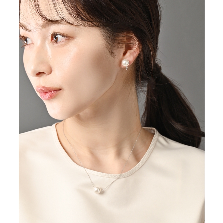 クリスタルパールピアス/イヤリング（10mm）/シンプル P1340 | VINGTAINE | 詳細画像2 