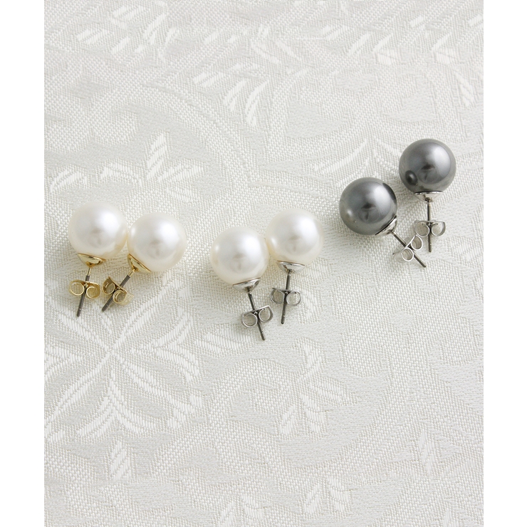 クリスタルパールピアス/イヤリング（10mm）/シンプル P1340 | VINGTAINE | 詳細画像5 