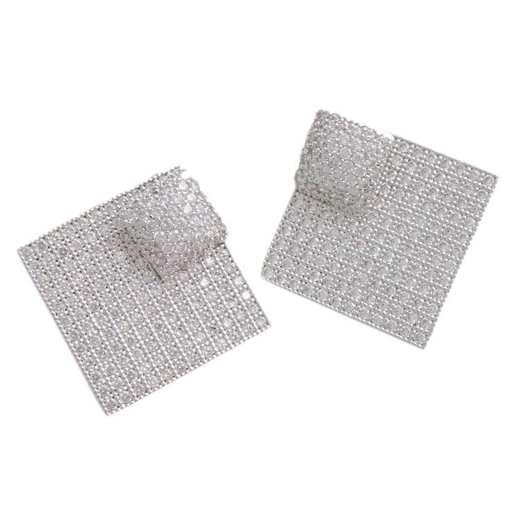 パヴェバックプレートピアス ひし形 サークル | VINGTAINE | 詳細画像3 