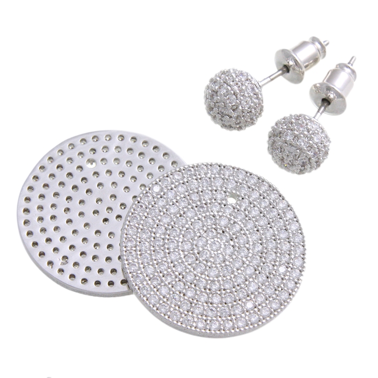 パヴェバックプレートピアス ひし形 サークル | VINGTAINE | 詳細画像6 