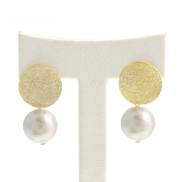 ゴールドプレート×コットンパールピアス/イヤリング/チタンポスト P1397 | VINGTAINE | 詳細画像3 