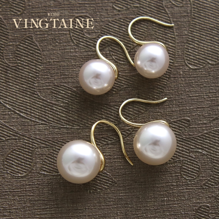 パールフックピアス（10mm 12mm）P14 18[アクセサリー | VINGTAINE | 詳細画像1 