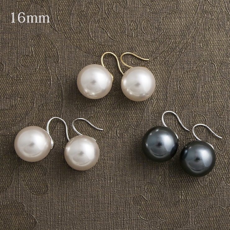 一粒パールフックピアス大粒 パール ピアス | VINGTAINE | 詳細画像16 