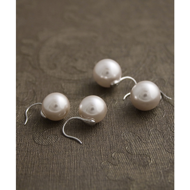 一粒パールフックピアス大粒 パール ピアス | VINGTAINE | 詳細画像17 