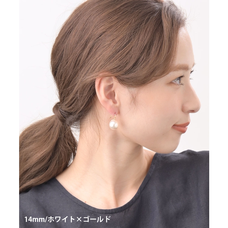 一粒パールフックピアス大粒 パール ピアス | VINGTAINE | 詳細画像8 