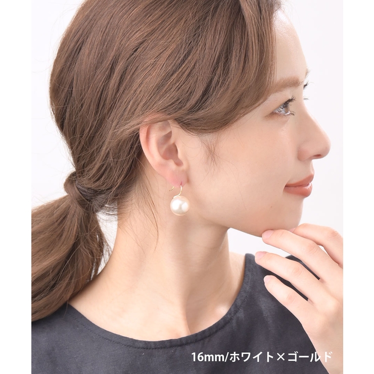 一粒パールフックピアス大粒 パール ピアス | VINGTAINE | 詳細画像10 