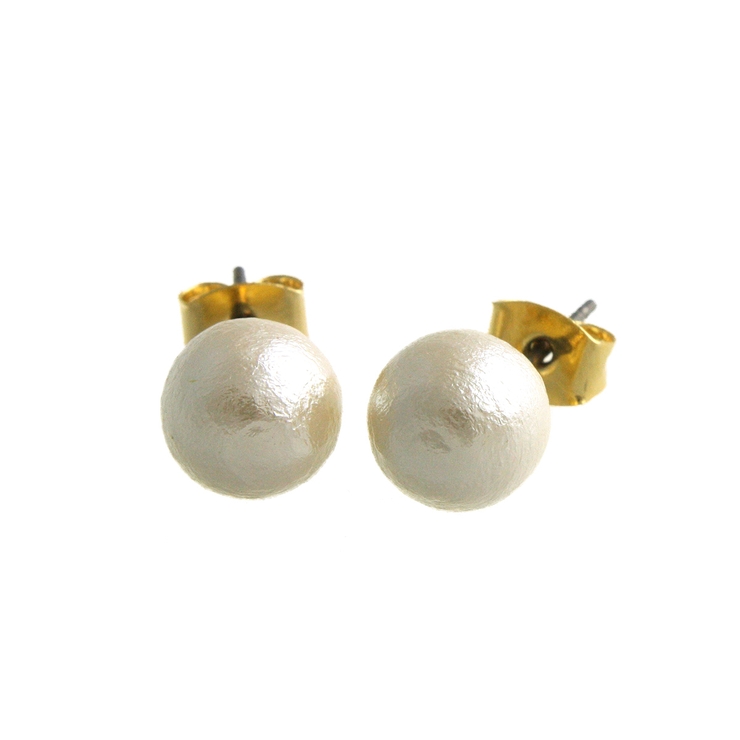一粒コットンパールピアス/イヤリング8mm/チタンポスト P1404 | VINGTAINE | 詳細画像2 