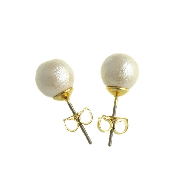 一粒コットンパールピアス/イヤリング8mm/チタンポスト P1404 | VINGTAINE | 詳細画像4 