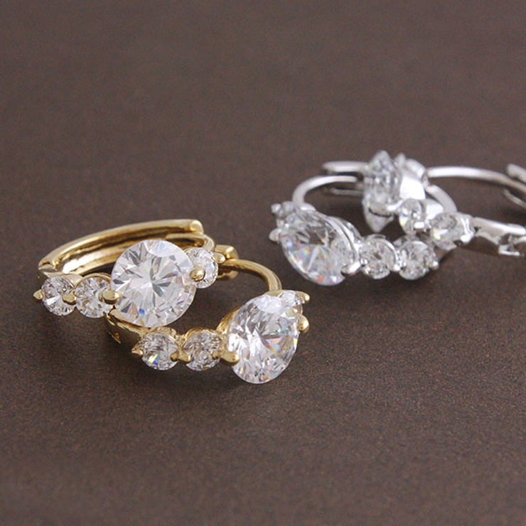 キュービックジルコニアリングピアス/小ぶり/フープピアス/シンプル P1416 | VINGTAINE | 詳細画像8 