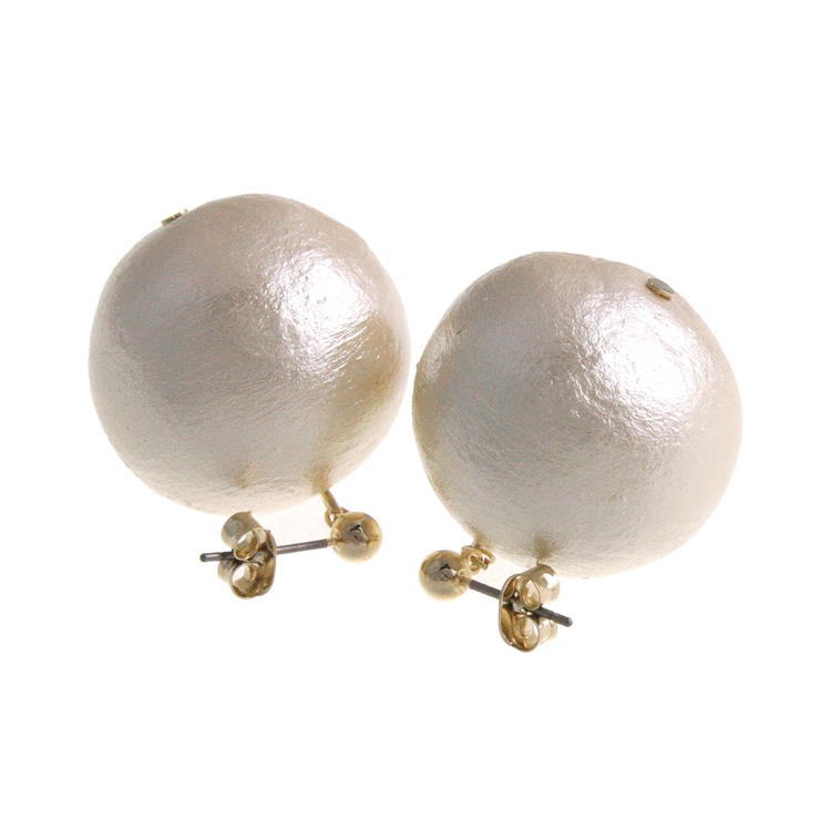 ピアス | 大粒コットンパールピアス イヤリング 25mm | VINGTAINE
