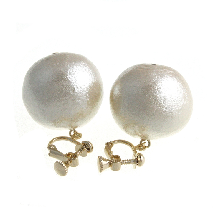 イヤリング | 大粒コットンパールピアス イヤリング 25mm | VINGTAINE