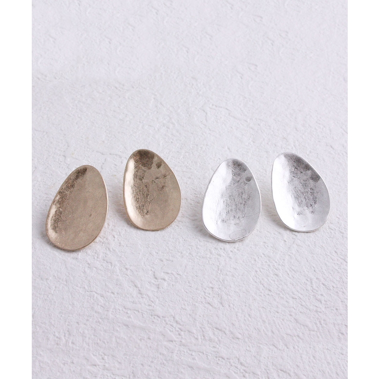 楕円ビッグプレートピアス イヤリング ネジバネ式 | VINGTAINE | 詳細画像10 