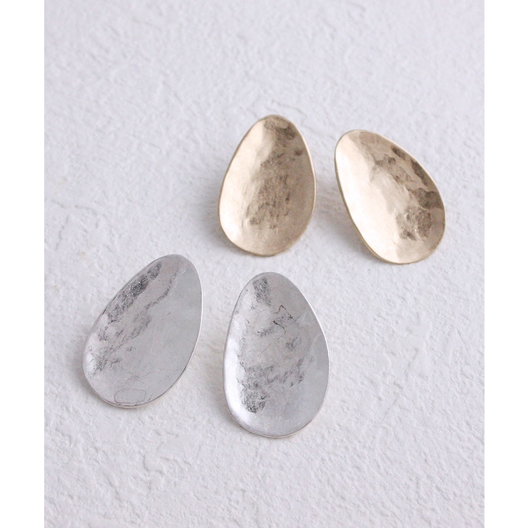 楕円ビッグプレートピアス イヤリング ネジバネ式 | VINGTAINE | 詳細画像8 